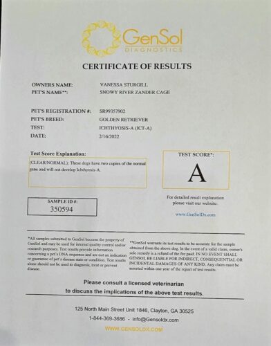 Snowy River Zander Cage (Sire)